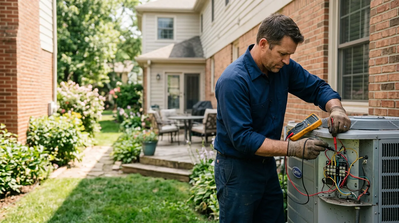 HVAC technician working near Bloomingdale, IN
